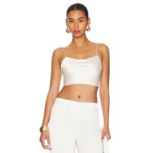 L'Academie Anor High Shine Satin Cami in Creme XLarge New Womens Tank Top